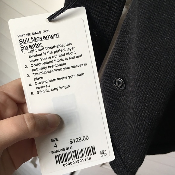 lululemon Still Movement Sweater 4 NWT Black - Picture 6 of 8